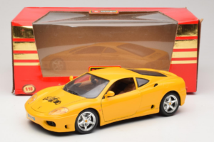 Ferrari 360 Modena 25 Jahre FMC Dzeltens Bburago 1:18 3358-Y1 Metāls — attēls 8 no 8