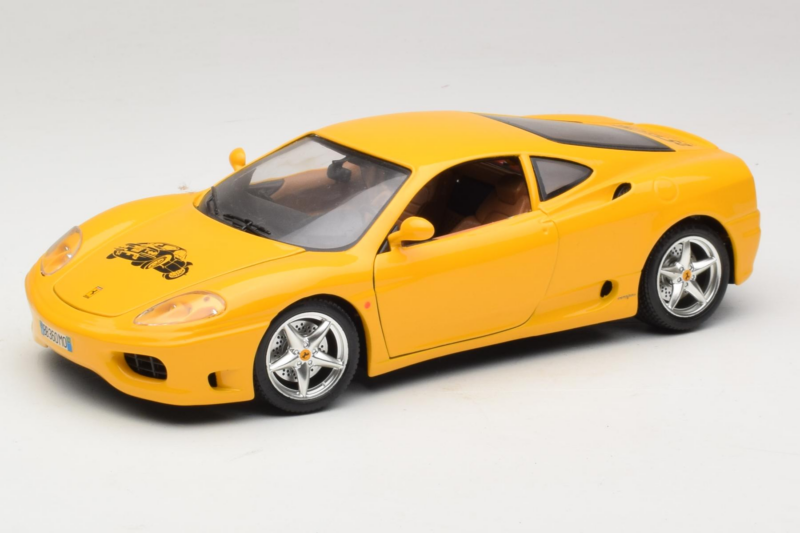 Ferrari 360 Modena 25 Jahre FMC Dzeltens Bburago 1:18 3358-Y1 Metāls
