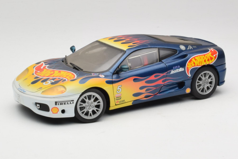 Ferrari 360 Modena Challenge #5 Hot Wheels Purple Fire Livery 1999 Bburago 1:18 29619 Metāls