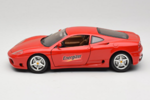 Ferrari 360 Modena Energizer Sarkans Bburago 1:18 3358-P3 Metāls — attēls 4 no 8