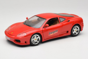 Ferrari 360 Modena Energizer Sarkans Bburago 1:18 3358-P3 Metāls