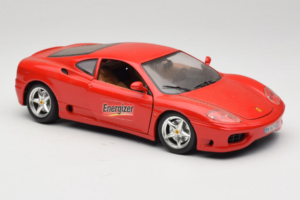 Ferrari 360 Modena Energizer Sarkans Bburago 1:18 3358-P3 Metāls — attēls 6 no 8