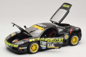 Ferrari 360 Modena Rentabel #314 Gagliardi Melns Bburago 1:18 3378-B1 Metāls — attēls 2 no 8