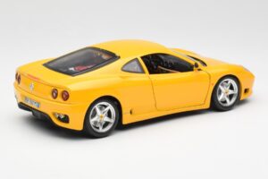 Ferrari 360 Modena Dzeltens Bburago 1:18 3368 Metāls — attēls 3 no 8