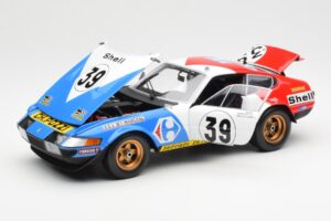 Ferrari 365 GTB/4 #39 J-C. Andruet / Lena 24 Hours of Le Mans 1972 Kyosho 1:18 08164E Metāls — attēls 2 no 8