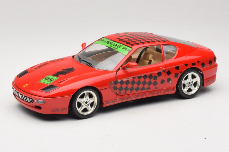Ferrari 456 GT Interconti Car HiFi Sarkans Bburago 1:18 3036-D Metāls