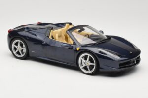 Ferrari 458 Italia Spider Dark Blue Metallic Hot Wheels 1:18 X5529 Metāls — attēls 6 no 8