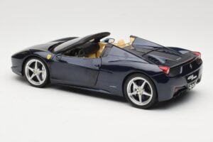 Ferrari 458 Italia Spider Dark Blue Metallic Hot Wheels 1:18 X5529 Metāls — attēls 7 no 8