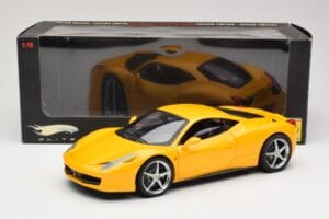 Ferrari 458 Italia Dzeltens Hot Wheels 1:18 P9894 Metāls — attēls 8 no 8