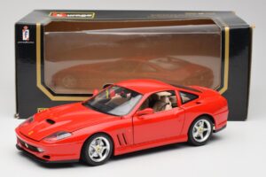 Ferrari 550 Maranello Sarkans Bburago 1:18 3064 Metāls — attēls 8 no 8