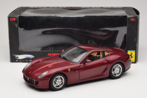 Ferrari 599 GTB Fiorano Tumši Sarkans Hot Wheels 1:18 M1200 Metāls — attēls 8 no 8