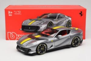 Ferrari 812 Competizione Grigio Coburn Bburago 1:18 18-01647 Metāls — attēls 8 no 8