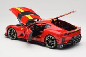 Ferrari 812 Competizione Rosso Corsa Ar Dzelteniem Svītrām Bburago 1:18 18-16915 Metāls — attēls 5 no 8