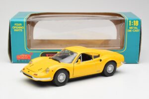 Ferrari Dino 246 GT Dzeltens Anson 1:18 30301W Metāls — attēls 8 no 8