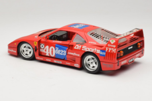 Ferrari F40 #40 J-P. Jabouille / O. Grouillard Art Sports 1987 Bburago 1:18 3332-A1 Metāls — attēls 7 no 8