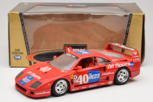 Ferrari F40 #40 J-P. Jabouille / O. Grouillard Art Sports 1987 Bburago 1:18 3332-A1 Metāls — attēls 8 no 8