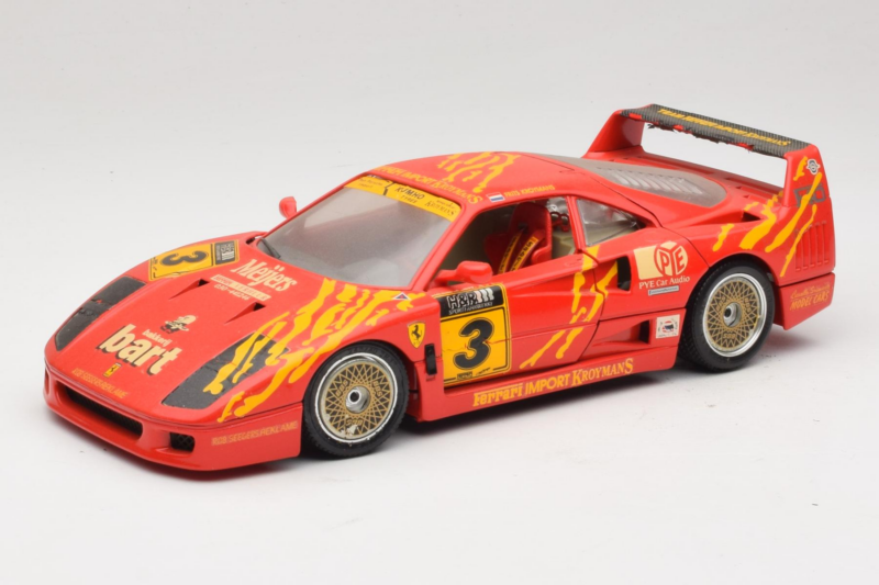 Ferrari F40 Evoluzione #3 Brummel Sarkans 1987 Bburago 1:18 3022-P2 Metāls