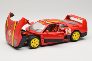 Ferrari F40 Evoluzione #14 L. Dalla Noce H&R Sarkans ar Dzelteniem Riteņiem 1992 Bburago 1:18 3042-H1 Metāls — attēls 2 no 8
