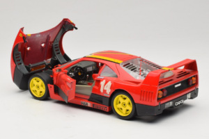 Ferrari F40 Evoluzione #14 L. Dalla Noce H&R Sarkans ar Dzelteniem Riteņiem 1992 Bburago 1:18 3042-H1 Metāls — attēls 5 no 8