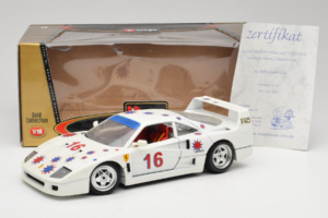 Ferrari F40 #16 Borsenmodells Balts Limited Edition 333 pcs 1987 Bburago 1:18 3332-W1 Metāls — attēls 8 no 8