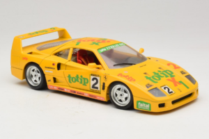 Ferrari F40 Totip Jolly Club #2 Dzeltens Bburago 1:18 3332-Y1 Metāls — attēls 6 no 8