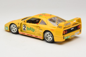 Ferrari F40 Totip Jolly Club #2 Dzeltens Bburago 1:18 3332-Y1 Metāls — attēls 7 no 8