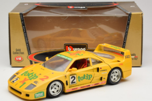 Ferrari F40 Totip Jolly Club #2 Dzeltens Bburago 1:18 3332-Y1 Metāls — attēls 8 no 8