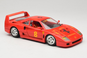 Ferrari F40 #8 Bevro International Sarkans 1987 Bburago 1:18 3332-P3 Metāls — attēls 6 no 8
