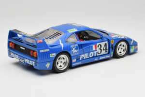 Ferrari F40 #34 M. Ferte / Thavenin / Palau Pilot Zils 1987 Bburago 1:18 3032-B1 Metāls — attēls 3 no 8