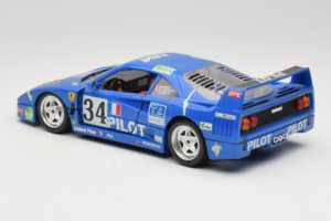 Ferrari F40 #34 M. Ferte / Thavenin / Palau Pilot Zils 1987 Bburago 1:18 3032-B1 Metāls — attēls 7 no 8