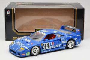 Ferrari F40 #34 M. Ferte / Thavenin / Palau Pilot Zils 1987 Bburago 1:18 3032-B1 Metāls — attēls 8 no 8