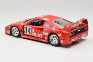 Ferrari F40 LM Pilot #34 Ferte / Thavenin / Palau 24 Hours of Le Mans 1995 Sarkans Bburago 1:18 3032-P3 Metāls — attēls 7 no 8