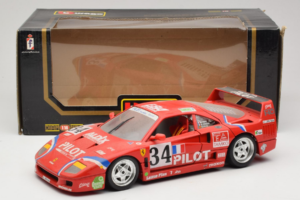 Ferrari F40 LM Pilot #34 Ferte / Thavenin / Palau 24 Hours of Le Mans 1995 Sarkans Bburago 1:18 3032-P3 Metāls — attēls 8 no 8
