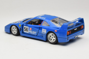 Ferrari F40 Pilot #56 Zils Bburago 1:18 3332-BL1 Metāls — attēls 7 no 8