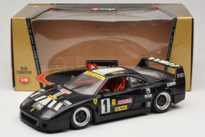 Ferrari F40 Pirelli Agip #1 Melns Bburago 1:18 3332-B1 Metāls — attēls 8 no 8
