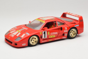 Ferrari F40 Evoluzione #1 Pirelli Agip Sarkans ar Zeltainiem Riteņiem 1992 Bburago 1:18 3042-P2 Metāls