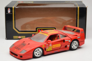 Ferrari F40 Pirelli BBS Sarkans Bburago 1:18 3032-P4 Metāls — attēls 8 no 8