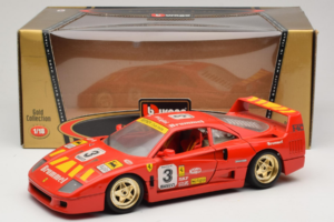 Ferrari F40 #3 Pirelli Sarkans 1987 Bburago 1:18 3332-P4 Metāls — attēls 8 no 8