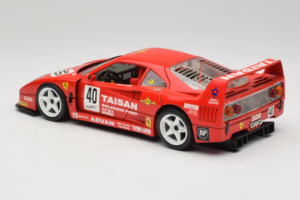 Ferrari F40 #40 T. Ohta / A. Reid Taisan Sarkans 1987 Bburago 1:18 3022-T1 Metāls — attēls 7 no 8