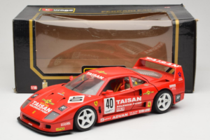 Ferrari F40 #40 T. Ohta / A. Reid Taisan Sarkans 1987 Bburago 1:18 3022-T1 Metāls — attēls 8 no 8