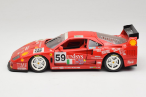 Ferrari F40 LM Unisys #59 Ota / P. Nappi / R. Donovan 24 Hours of Le Mans 1996 Bburago 1:18 3032-U1 Metāls — attēls 4 no 8