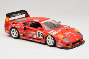 Ferrari F40 LM Unisys #59 Ota / P. Nappi / R. Donovan 24 Hours of Le Mans 1996 Bburago 1:18 3032-U1 Metāls — attēls 6 no 8