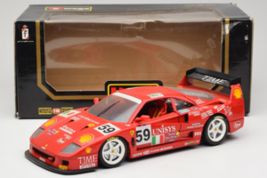 Ferrari F40 LM Unisys #59 Ota / P. Nappi / R. Donovan 24 Hours of Le Mans 1996 Bburago 1:18 3032-U1 Metāls — attēls 8 no 8