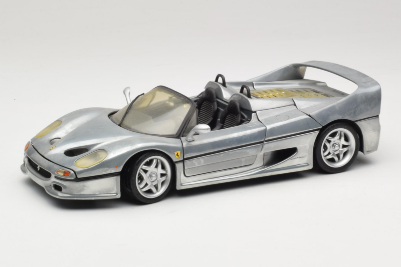 Ferrari F50 Kabriolets Chrome Silver Ierobežots Izdevums Hot Wheels 1:18 25741 Metāls