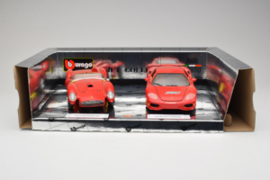 Ferrari Gift Set 250 Testa Rossa & 360 Modena Challenge Sarkans Bburago 1:18 GC001 Metāls