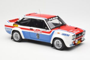 Fiat 131 Abarth Fiat France #9 J-C. Andruet / C. Delferrier Winner Rally Sanremo 1977 Kyosho 1:18 08375A Metāls — attēls 6 no 8