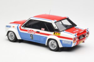 Fiat 131 Abarth Fiat France #9 J-C. Andruet / C. Delferrier Winner Rally Sanremo 1977 Kyosho 1:18 08375A Metāls — attēls 7 no 8
