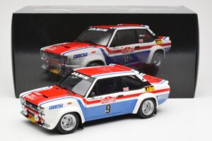 Fiat 131 Abarth Fiat France #9 J-C. Andruet / C. Delferrier Winner Rally Sanremo 1977 Kyosho 1:18 08375A Metāls — attēls 8 no 8