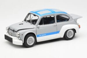 Fiat Abarth 1000 TCR Matēts Pelēks Zilas Svītras AUTOart 1:18 72642 Metāls