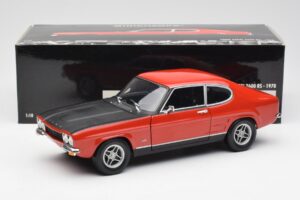 Ford Capri Mk1 2600 RS Sarkans Melns Minichamps 1:18 180089071 Metāls — attēls 8 no 8